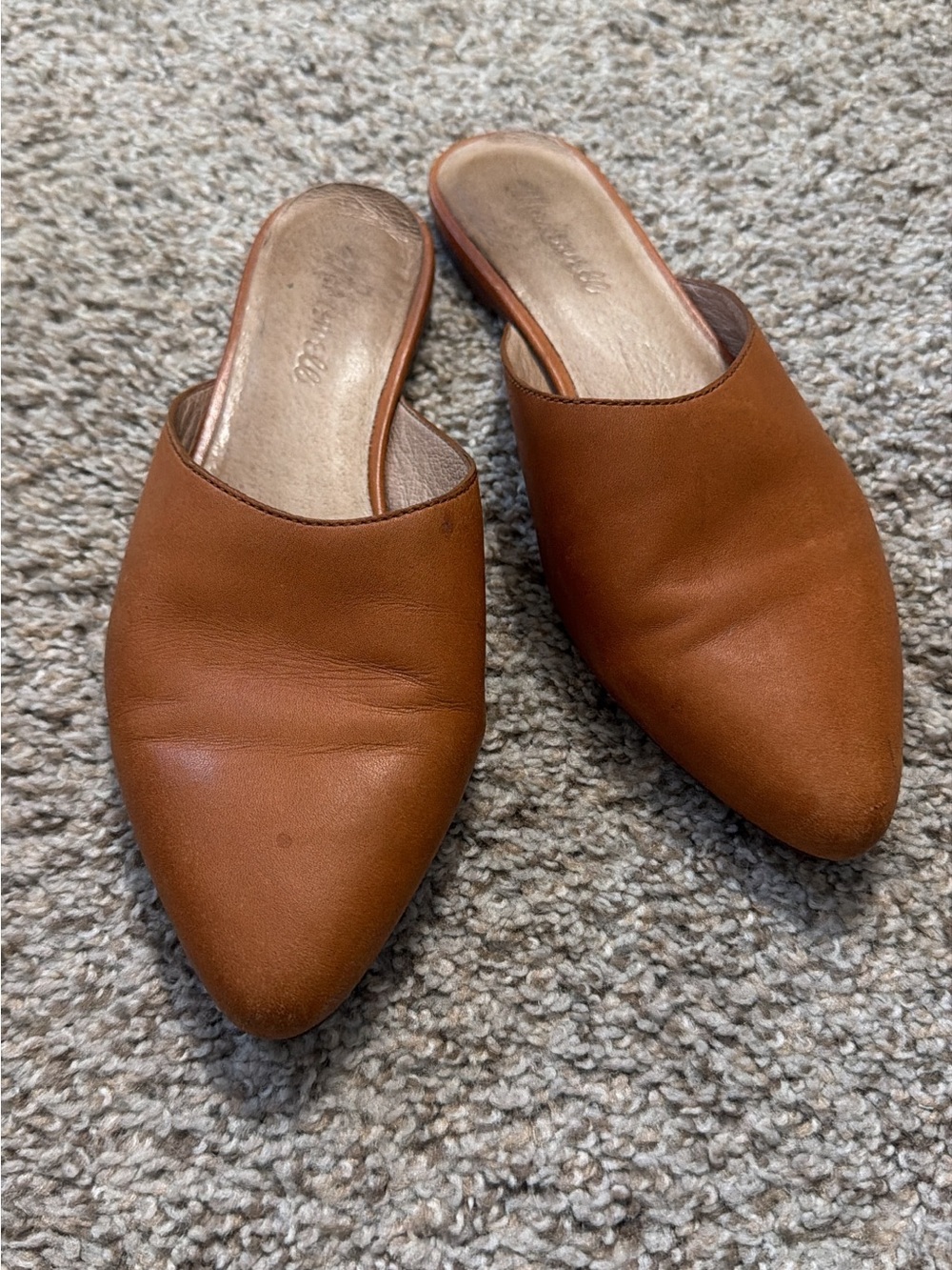 Women’s Leather Slide Mules in Brown